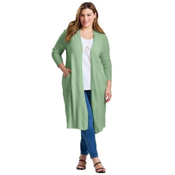 Avenue Women's Plus Size Raglan Sleeve Duster Cardigan