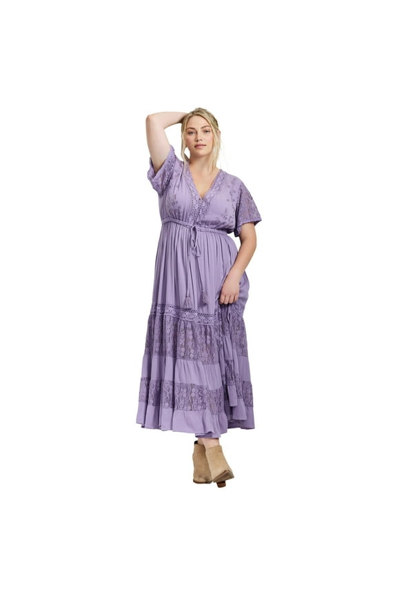 Women's Plus Size Raven Lace Maxi Dress