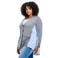 thumbnail image 1 of Avenue Women's Plus Size Ray Mix Media Button Thru Cardi, 1 of 2