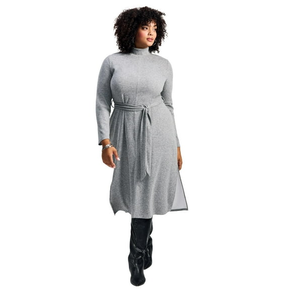 Avenue Women's Plus Size Ray Of Light High Neck Midi Dress