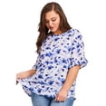 thumbnail image 1 of Avenue Women's Plus Size Crew Ruffle Hem Top, 1 of 2