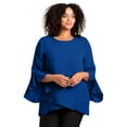 thumbnail image 1 of Avenue Women's Plus Size Ruffle Sleeve Tulip Hem Blouse, 1 of 2