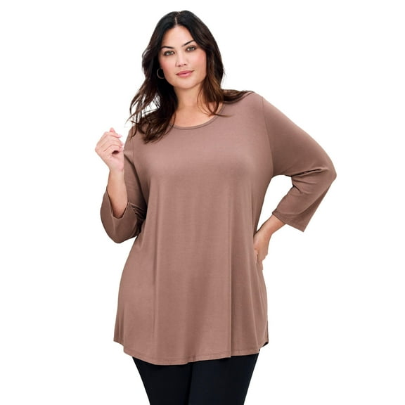 Avenue Women's Plus Size Sara Everyday Scoop Neck Tunic
