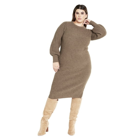 Avenue Women's Plus Size Sasha Rib Dress