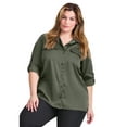 thumbnail image 1 of Avenue Women's Plus Size Sateen Utility Shirt, 1 of 2