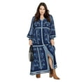 thumbnail image 1 of Avenue Women's Plus Size Serene Placement Sleeved Maxi Dress, 1 of 2