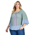 thumbnail image 1 of Avenue Women's Plus Size Serenity Ruffle Top, 1 of 2