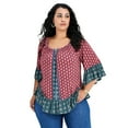 thumbnail image 1 of Avenue Women's Plus Size Serenity Ruffle Top, 1 of 2
