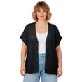 thumbnail image 1 of Avenue Women's Plus Size Short Sleeve Button Front Cardigan, 1 of 2
