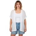 thumbnail image 1 of Avenue Women's Plus Size Short Sleeve Button Front Cardigan, 1 of 2