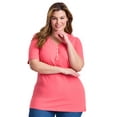 thumbnail image 1 of Avenue Women's Plus Size Short Sleeve Henley Tunic, 1 of 2