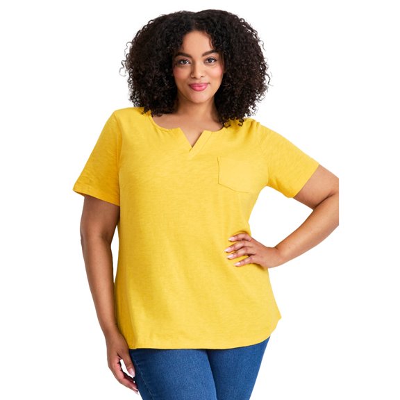 Avenue Women's Plus Size Short Sleeve Pocket Tee
