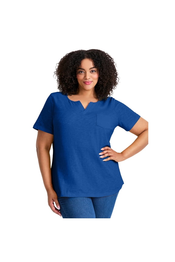 Women's Plus Size Short Sleeve Pocket Tee