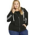 thumbnail image 1 of Avenue Women's Plus Size Side Stripe Zip Hoodie, 1 of 2