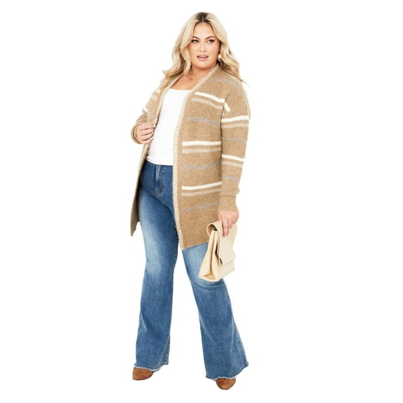 Avenue Women's Plus Size Skye Stripe Cardigan