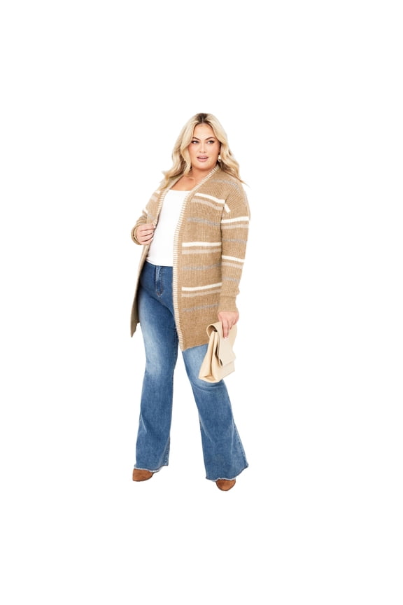 Women's Plus Size Skye Stripe Cardigan