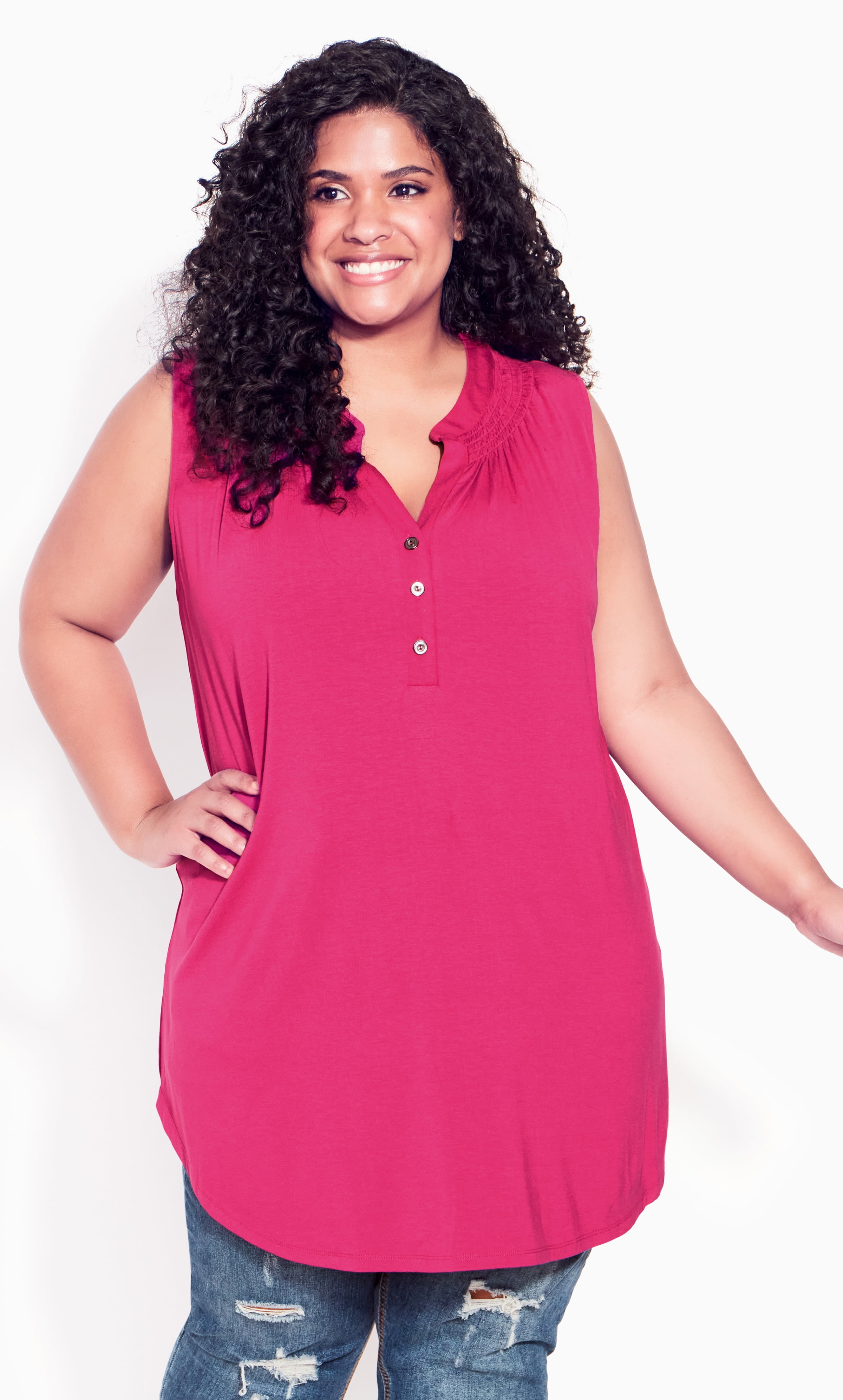 sleeveless smock top