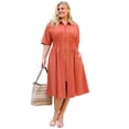 thumbnail image 1 of Avenue Women's Plus Size Smocked Zip Front Dress, 1 of 1