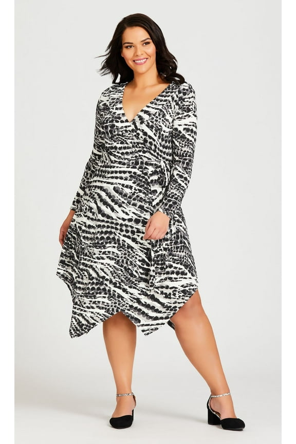 Women's Plus Size Sofia Wrap V-Neckline Dress