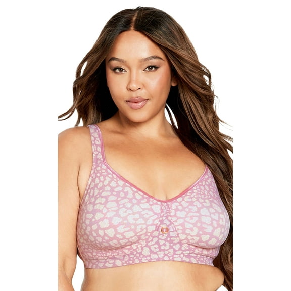 Avenue Women's Plus Size Soft Caress Print Bra