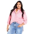 thumbnail image 1 of Avenue Women's Plus Size Stripe Mix Shirt, 1 of 2