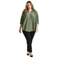 thumbnail image 1 of Avenue Women's Plus Size Studded Blouson Sleeve Blouse, 1 of 2