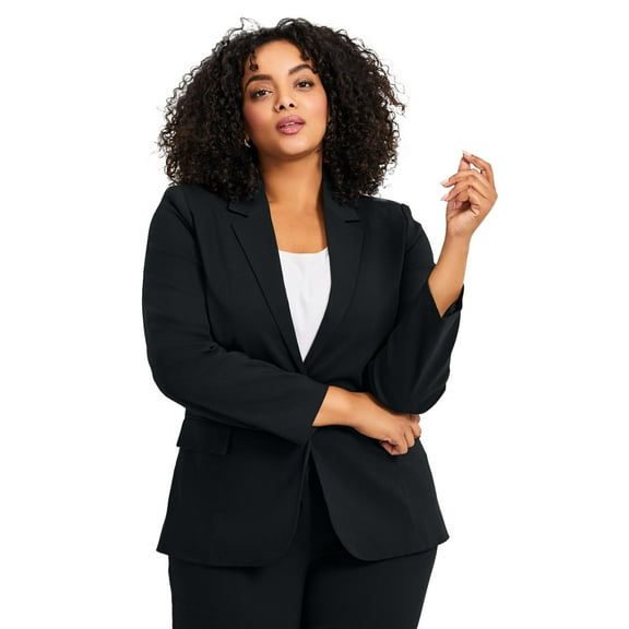 Avenue Women's Plus Size Super Stretch One Button Blazer