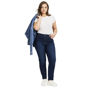 Avenue Women's Plus Size Tall Butter Denim Straight Leg Jean