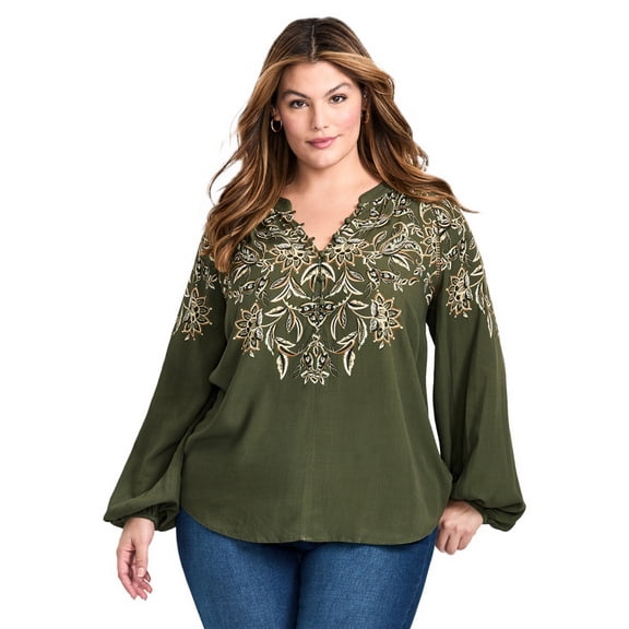 Avenue Women's Plus Size Temptation V-Neck Shirt