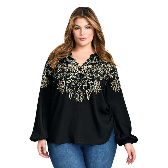 Avenue Women's Plus Size Temptation V-Neck Shirt
