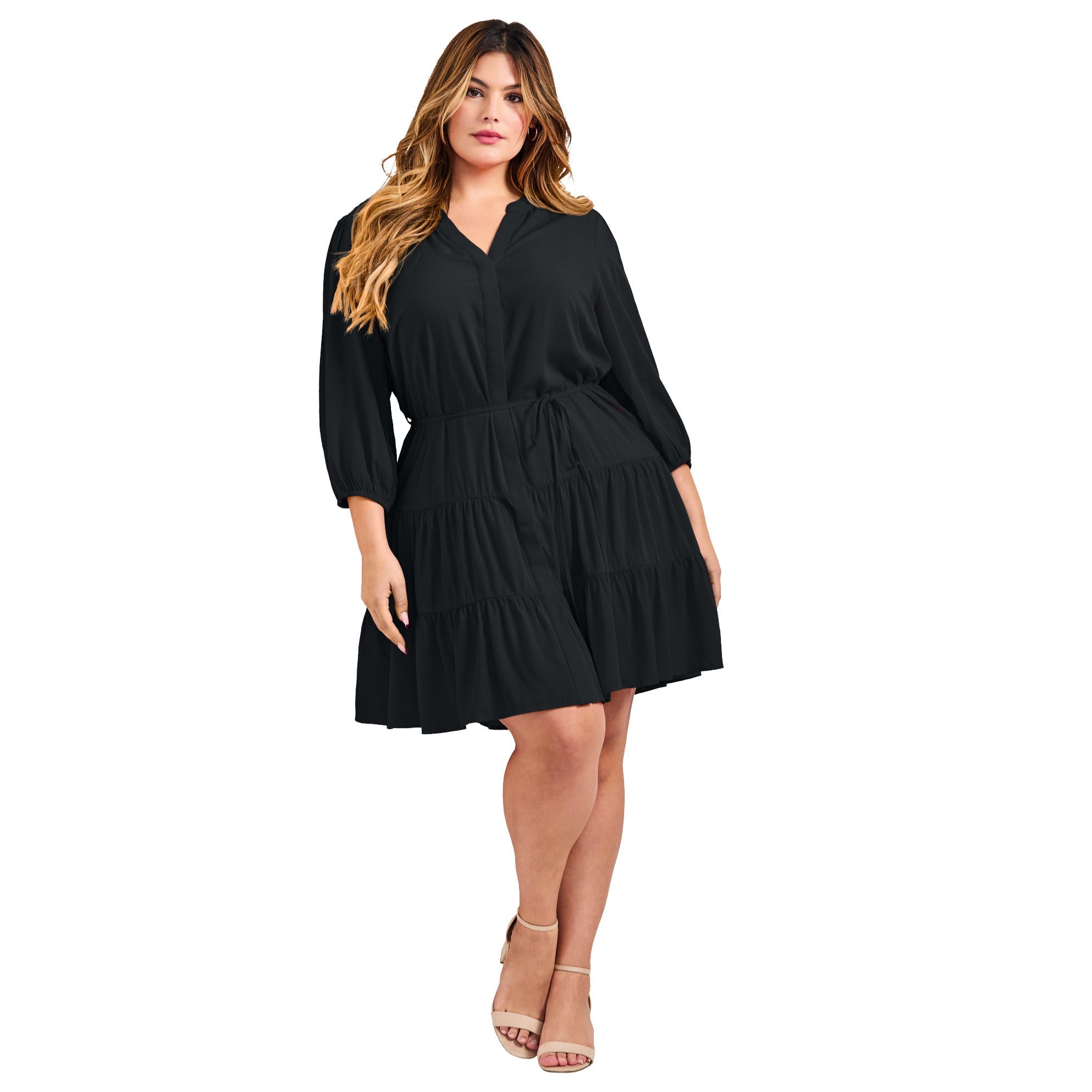 Avenue Women's Plus Size Tessa Tiered Dress - Walmart.com