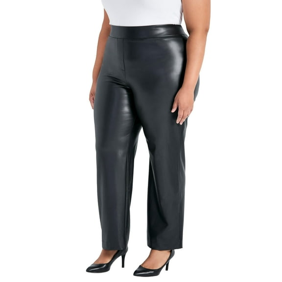 Avenue Women's Plus Size Tessa Faux Leather Wide Leg Pant