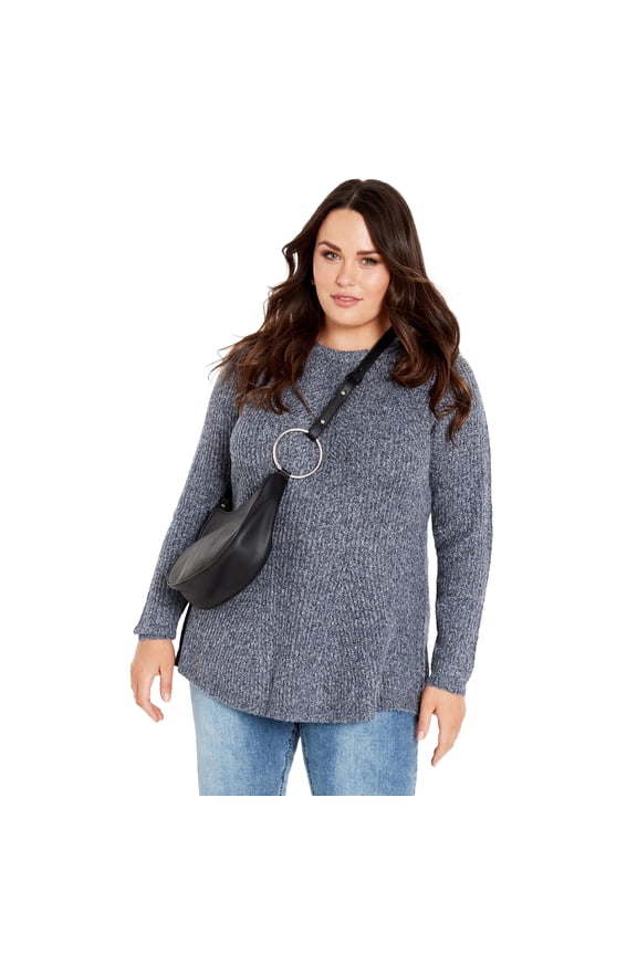 Women's Plus Size Tia Curved Hem Tunic Sweater