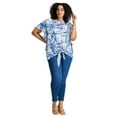 thumbnail image 1 of Avenue Women's Plus Size Tie Front Scarf Sleeve Blouse, 1 of 2