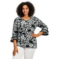 thumbnail image 1 of Avenue Women's Plus Size Tiered Ruffle Sleeve Top, 1 of 2