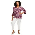 thumbnail image 1 of Avenue Women's Plus Size Tiered Ruffle Sleeve Top, 1 of 2