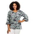 thumbnail image 1 of Avenue Women's Plus Size Tiered Ruffle Sleeve Top, 1 of 2