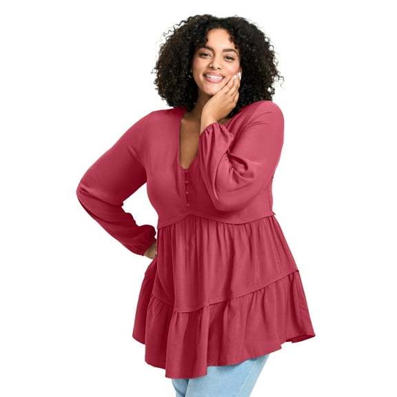 Avenue Women's Plus Size Tilly Long Sleeve Tunic