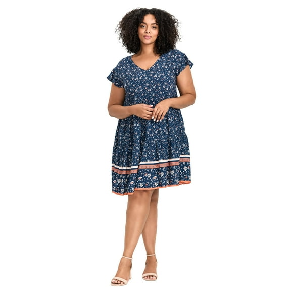 Avenue Women's Plus Size Unwind Tiers Dress