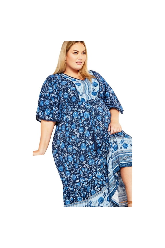 Women's Plus Size Utopia Border Print Dress