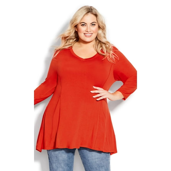Avenue Women's Plus Size V Neck Swing Top