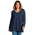 thumbnail image 1 of Avenue Women's Plus Size V-Neck Tunic Sweater, 1 of 2