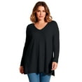 thumbnail image 1 of Avenue Women's Plus Size V-Neck Tunic Sweater, 1 of 2