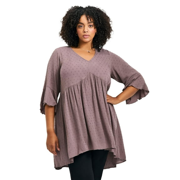 Avenue Women's Plus Size Veronica Dobby Tunic