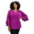 thumbnail image 1 of Avenue Women's Plus Size Vienna Bell Sleeve Top, 1 of 2