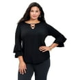 thumbnail image 1 of Avenue Women's Plus Size Vienna Bell Sleeve Top, 1 of 2
