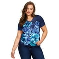 thumbnail image 1 of Avenue Women's Plus Size V-Neck Short Sleeve Graphic Tee, 1 of 2