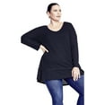 thumbnail image 1 of Avenue Women's Plus Size Waffle Ruffle Tunic, 1 of 2