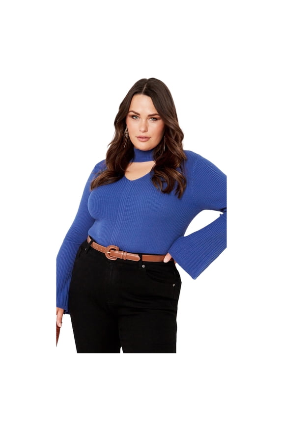 Women's Plus Size Zoe Ribbed Knit Sweater