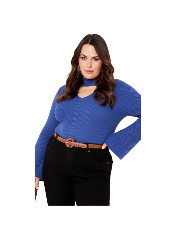 Women's Plus Size Zoe Ribbed Knit Sweater